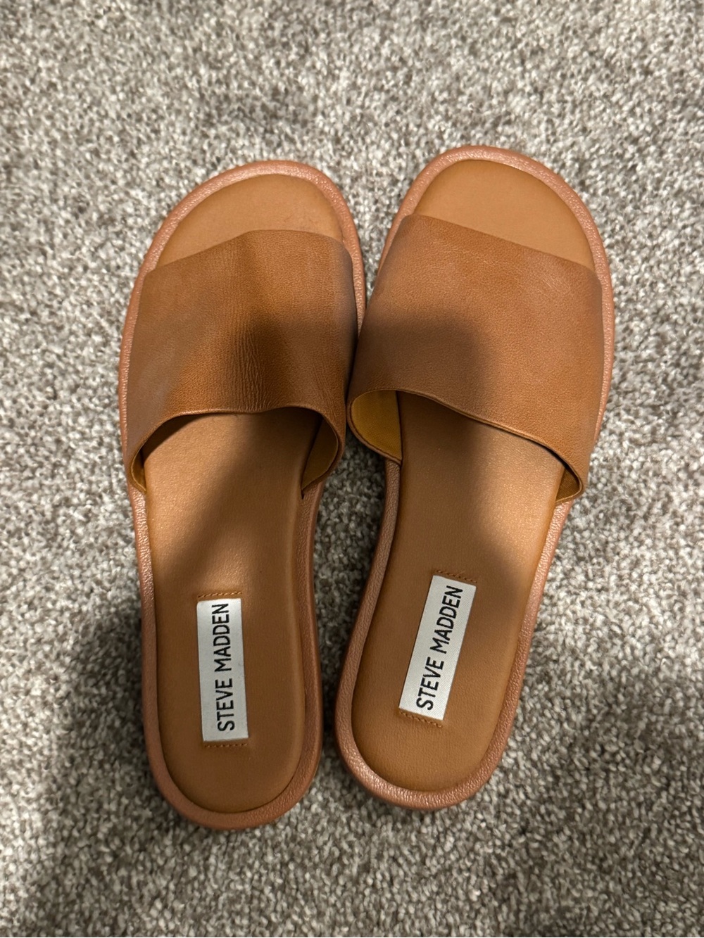 Steve Madden Cognac Slide Sandals